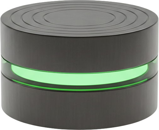The reserve — a charcoal vault with a glowing green core
